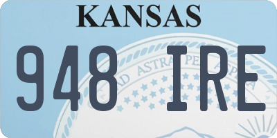 KS license plate 948IRE