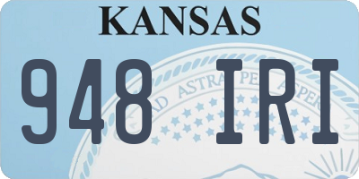 KS license plate 948IRI