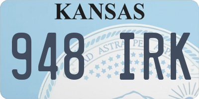 KS license plate 948IRK