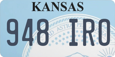 KS license plate 948IRO