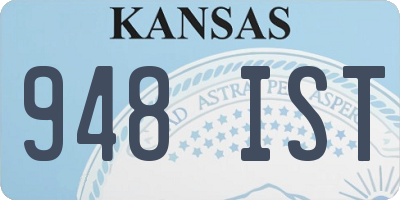 KS license plate 948IST