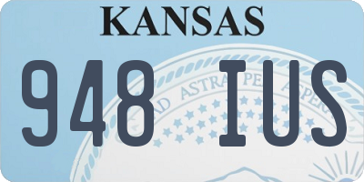 KS license plate 948IUS