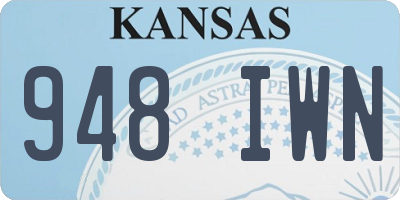 KS license plate 948IWN