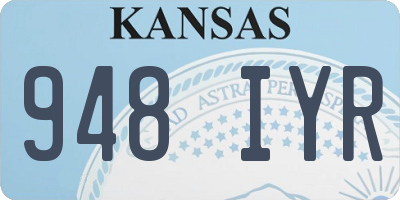 KS license plate 948IYR