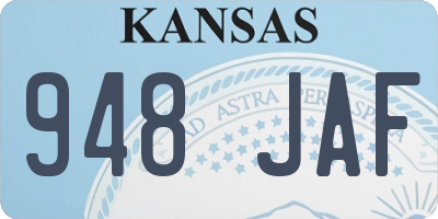 KS license plate 948JAF