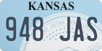KS license plate 948JAS