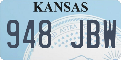 KS license plate 948JBW