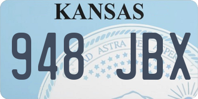 KS license plate 948JBX