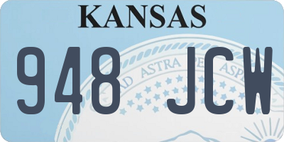 KS license plate 948JCW