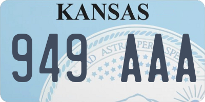 KS license plate 949AAA