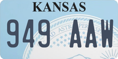 KS license plate 949AAW