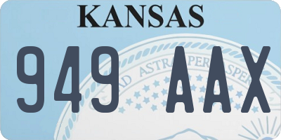 KS license plate 949AAX