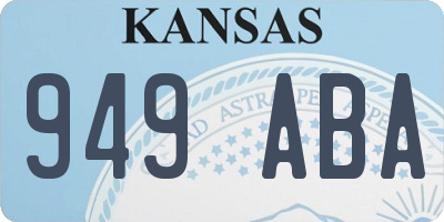 KS license plate 949ABA