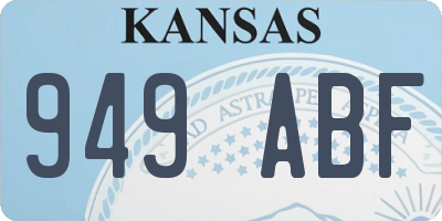 KS license plate 949ABF
