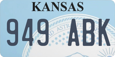 KS license plate 949ABK