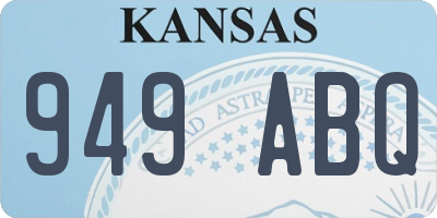 KS license plate 949ABQ