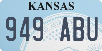 KS license plate 949ABU