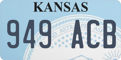 KS license plate 949ACB