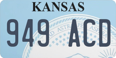 KS license plate 949ACD