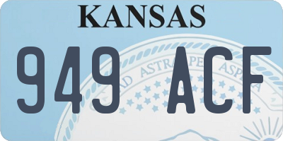 KS license plate 949ACF