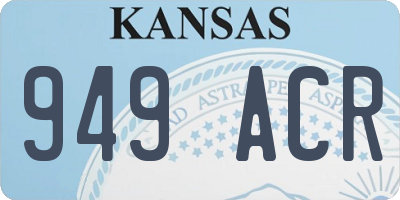 KS license plate 949ACR