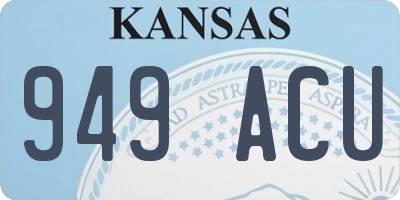 KS license plate 949ACU