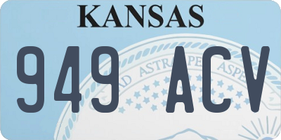 KS license plate 949ACV