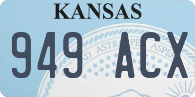 KS license plate 949ACX