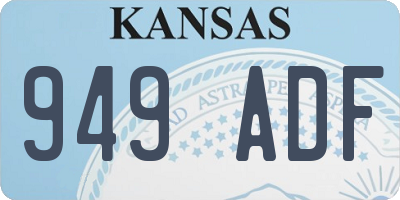KS license plate 949ADF