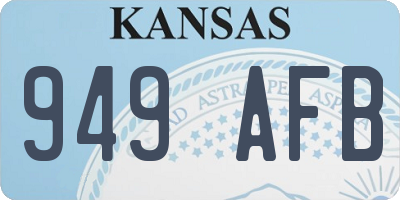 KS license plate 949AFB