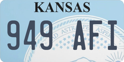 KS license plate 949AFI
