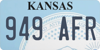 KS license plate 949AFR