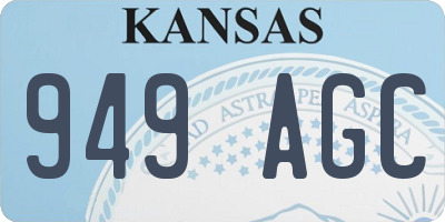 KS license plate 949AGC