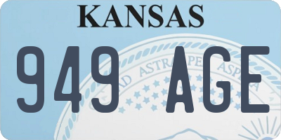 KS license plate 949AGE