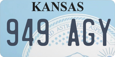 KS license plate 949AGY