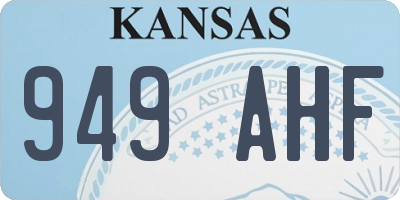 KS license plate 949AHF