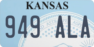 KS license plate 949ALA
