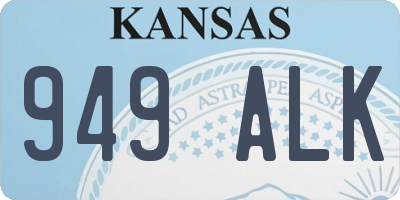 KS license plate 949ALK