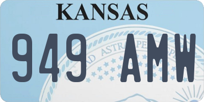 KS license plate 949AMW
