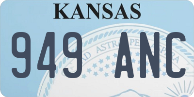 KS license plate 949ANC
