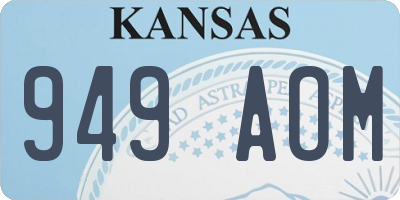 KS license plate 949AOM