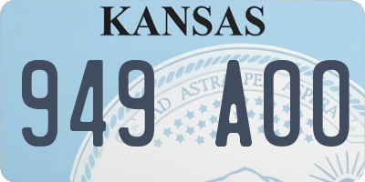 KS license plate 949AOO