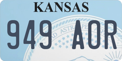 KS license plate 949AOR