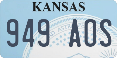 KS license plate 949AOS