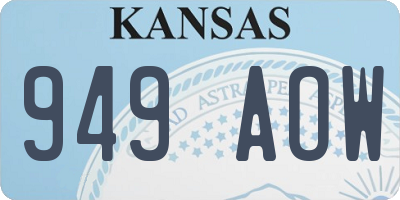 KS license plate 949AOW