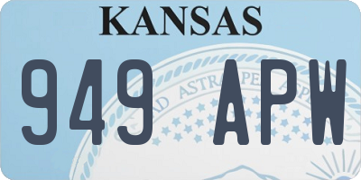KS license plate 949APW