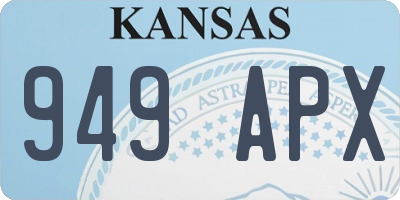 KS license plate 949APX