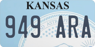 KS license plate 949ARA