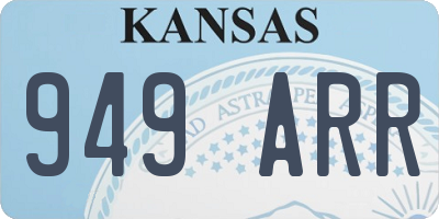 KS license plate 949ARR