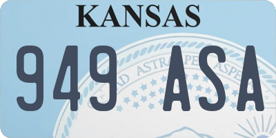 KS license plate 949ASA